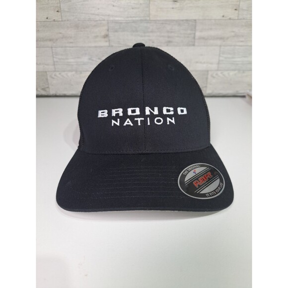 Bronco Nation Ford Flexfit Fitted Hat Cap Black OSFM Off-Road 4-Wheelin NWOT - Picture 1 of 13